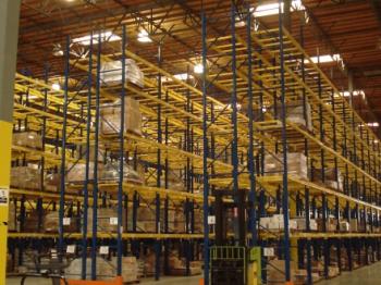 Yellow warehouse racks