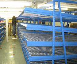 Blue warehouse racks